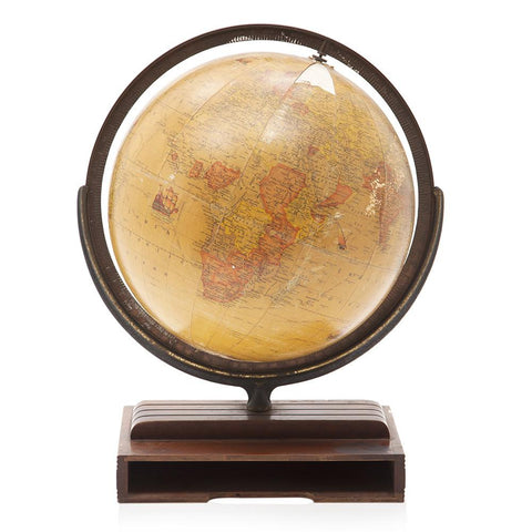 Tan Globe With Deco Base