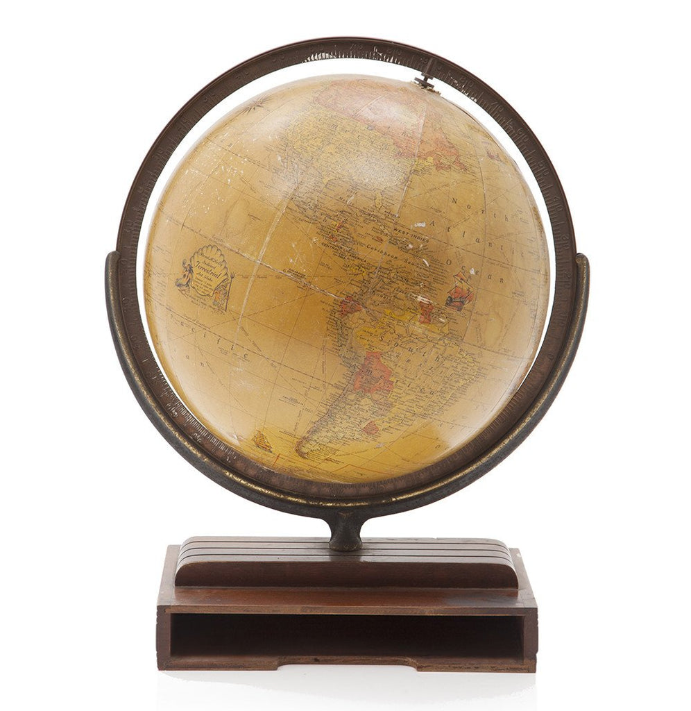 Tan Globe With Deco Base