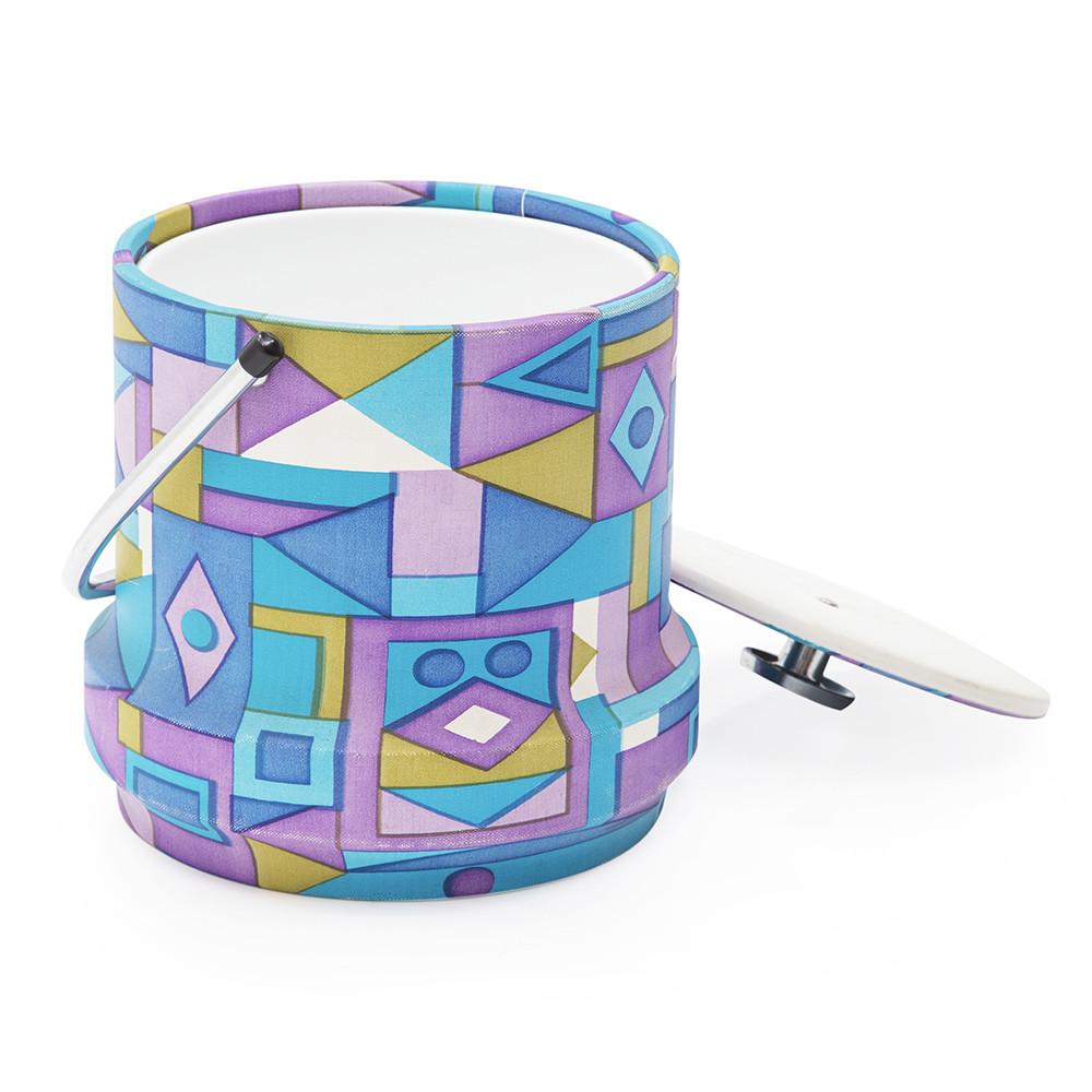 Blue + Purple Shapes Ice Bucket  w LId