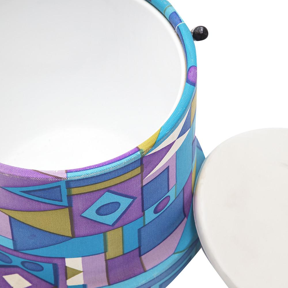 Blue + Purple Shapes Ice Bucket  w LId
