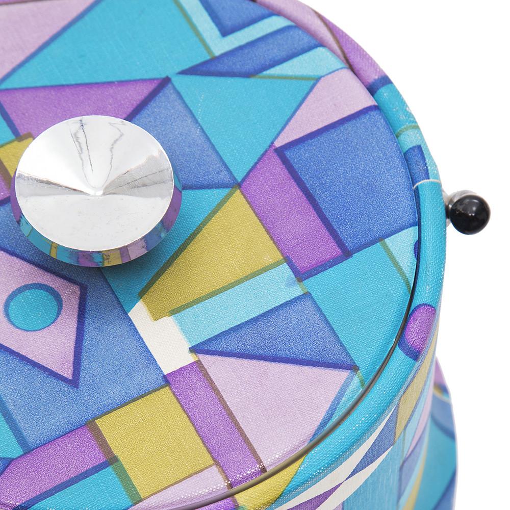 Blue + Purple Shapes Ice Bucket  w LId