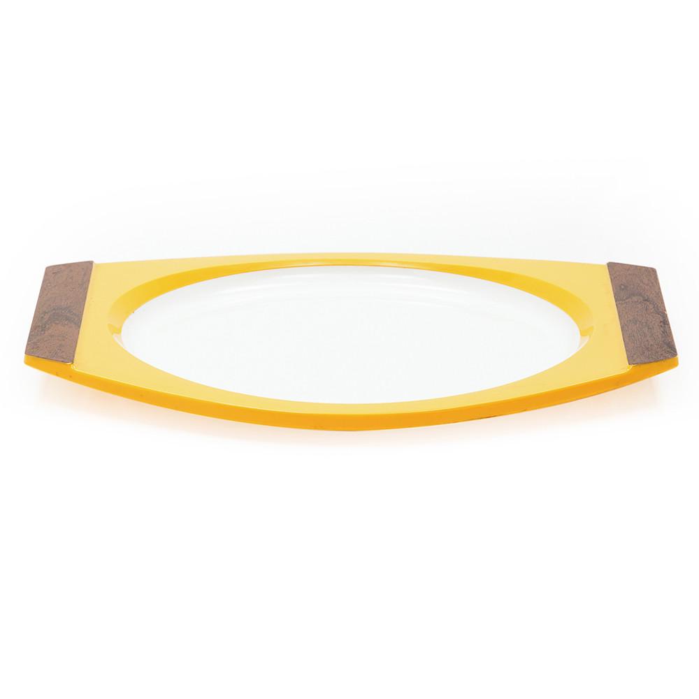 Yellow - Orange - Green Plate Holders w Wood Handles