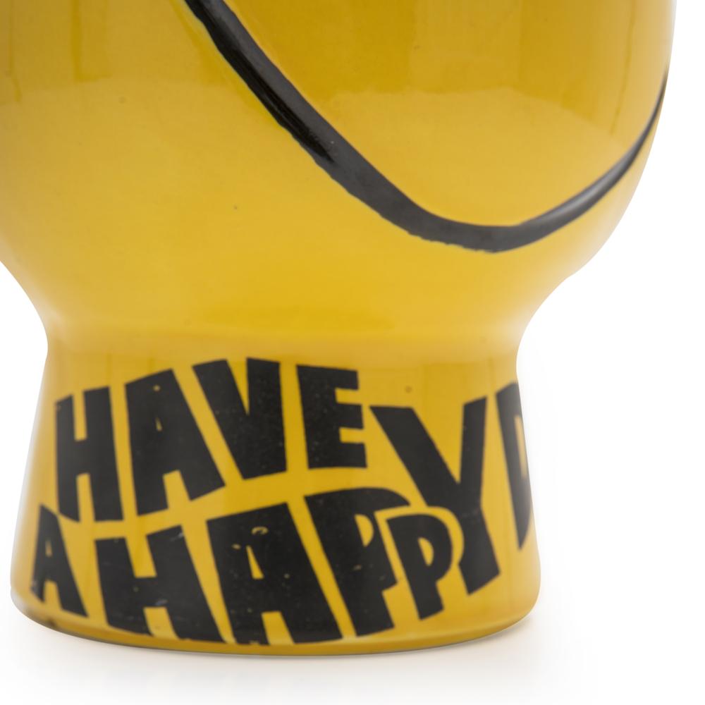 Yellow Smiley Face Cookie Jar (No Lid)
