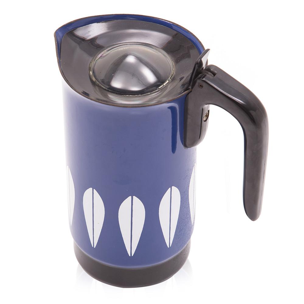 Mid Century Blue Enamel Coffee Percolator (Part of Set)