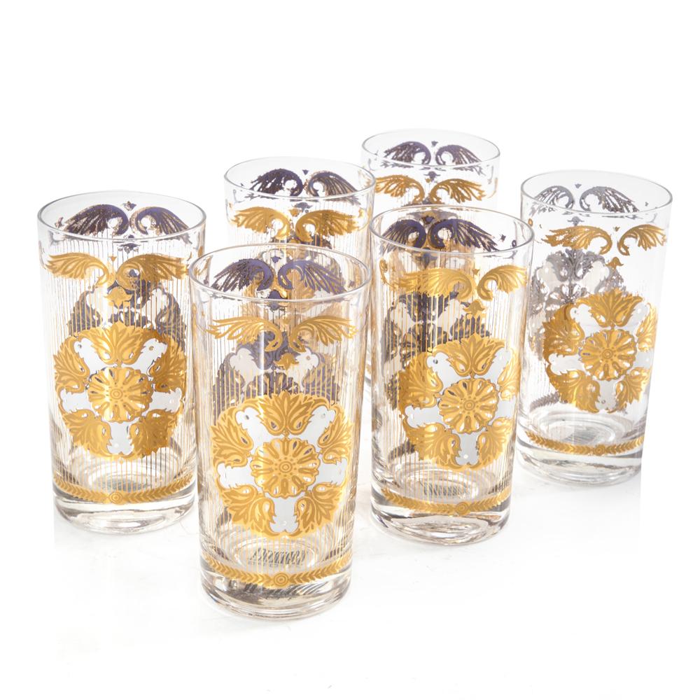 Gold Leaf Highball Glasses