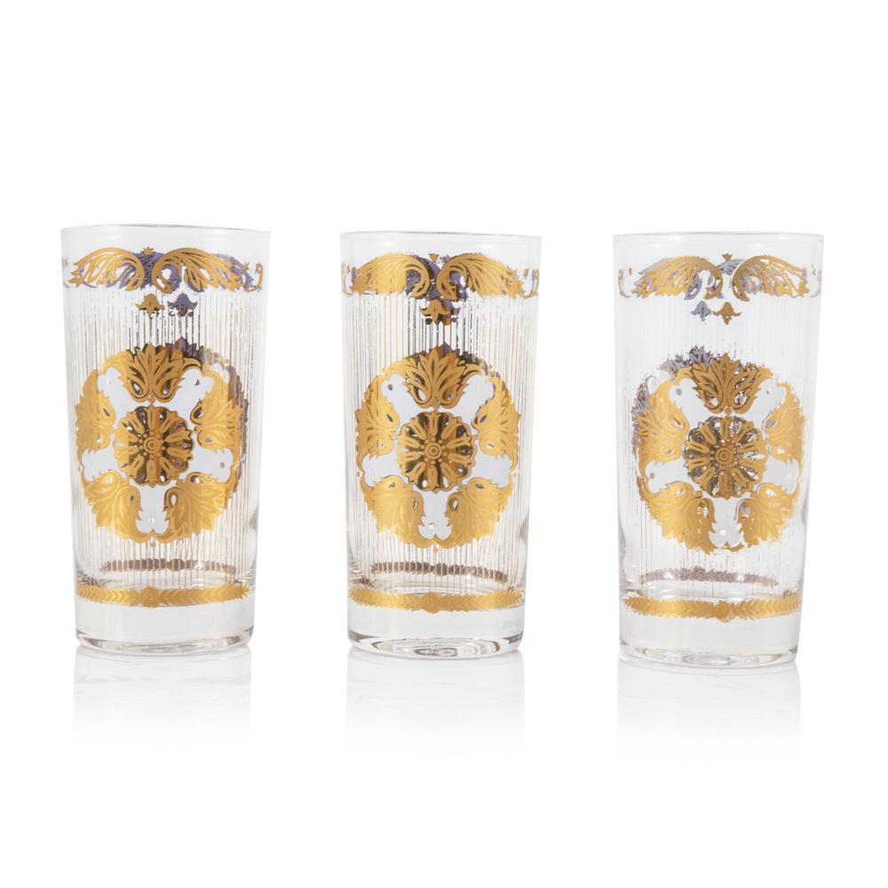 Gold Leaf Highball Glasses