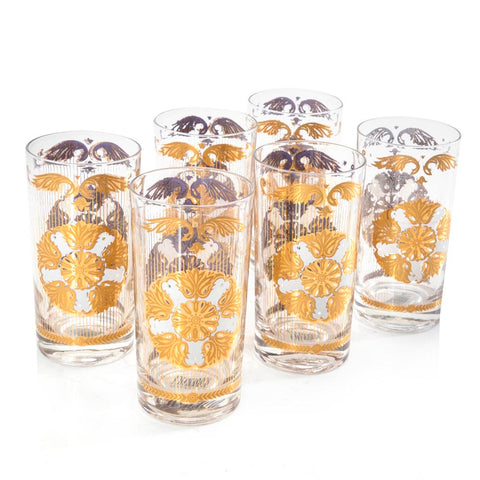 Gold Leaf Highball Glasses
