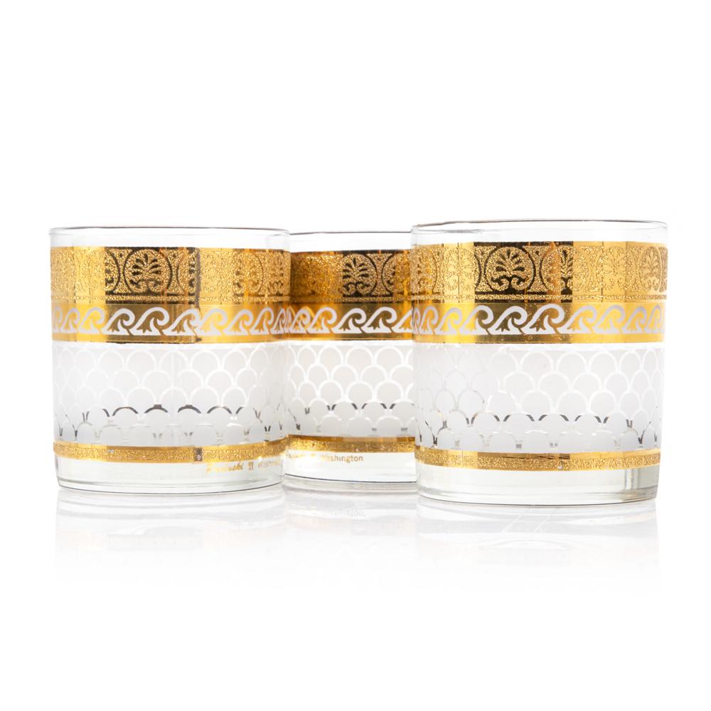 Gold Pattern Fish Scale Rocks Glasses