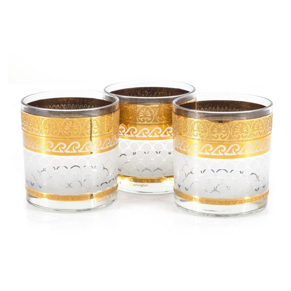 Gold Pattern Fish Scale Rocks Glasses