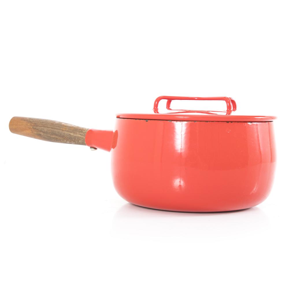 Red Metal Danish Pot Set
