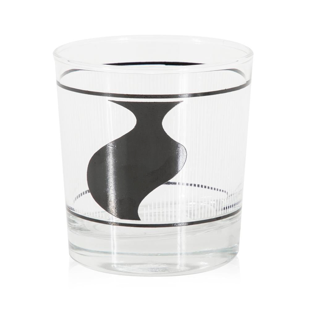 Black Wave Rocks Glass