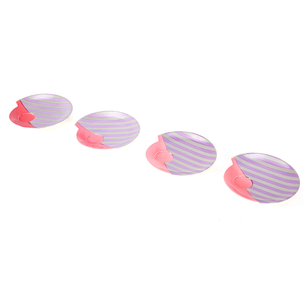 Pink & Purple 80's Striped Teacup Plate