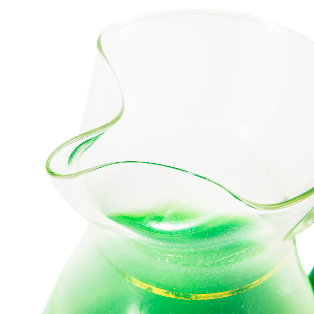 Lime Green Ombre Glass - Set of 4 Cups and Pitcher