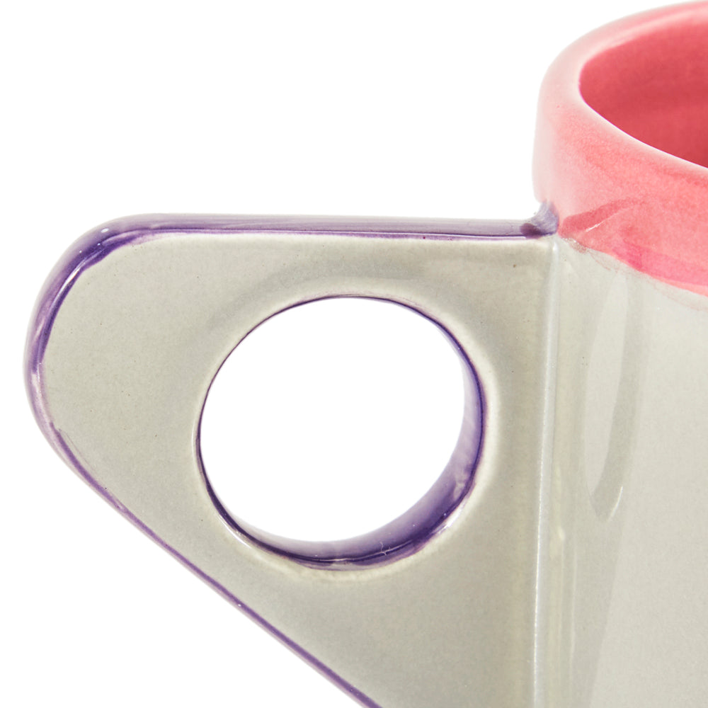 Grey and Pink 80s Mug