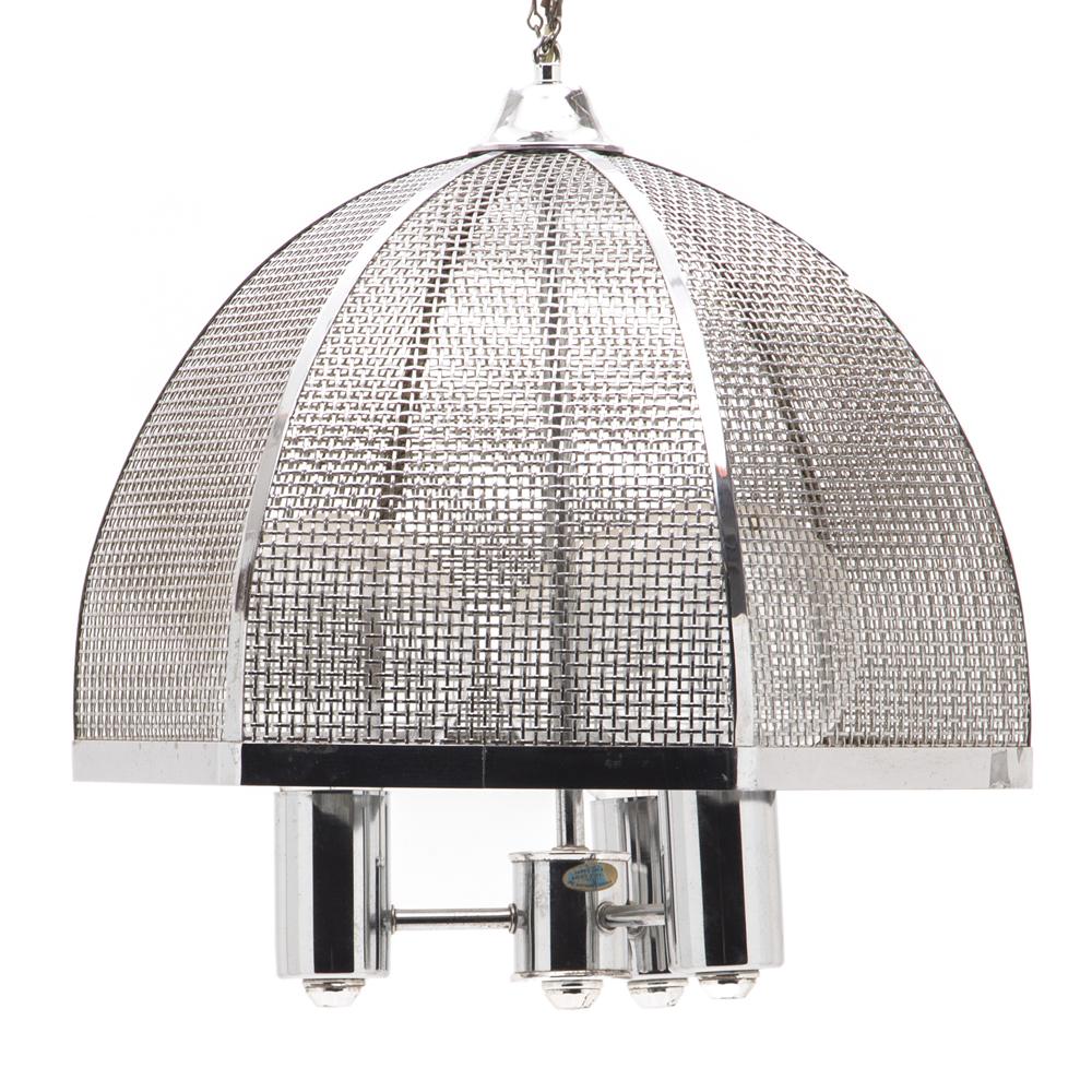 Chrome Mesh Dome Pendant Lamp