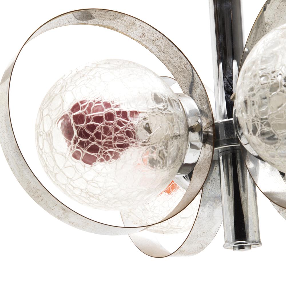 Chrome Clear Globe 1970's Chandelier