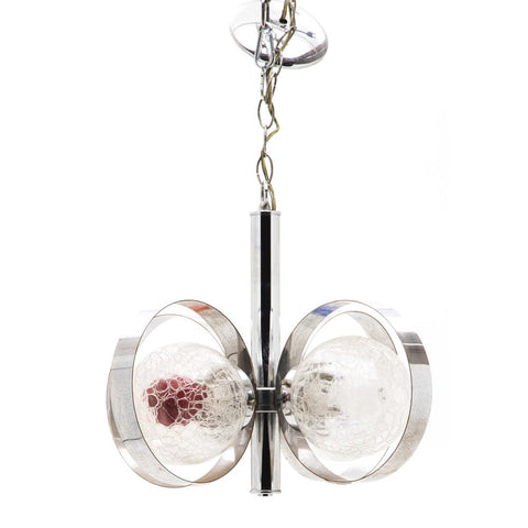 Chrome Clear Globe 1970's Chandelier