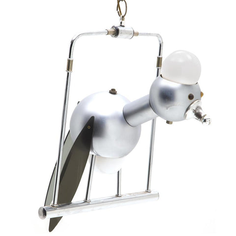 Chrome Brid on a Swing Pendant Lamp