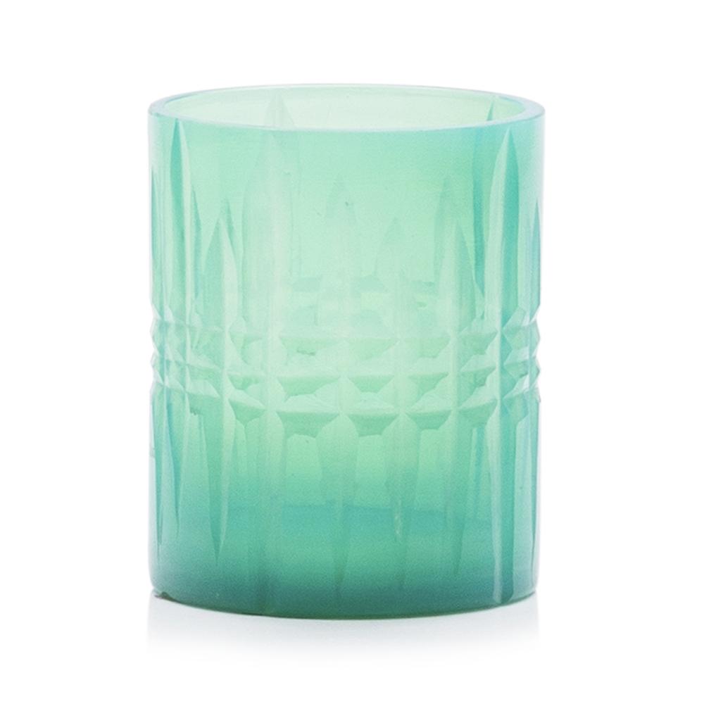 Green Aqua Glass Tea Lights (A+D)