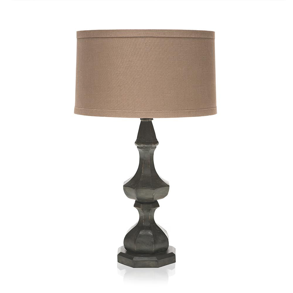 Wood Hand Carved Table Lamp
