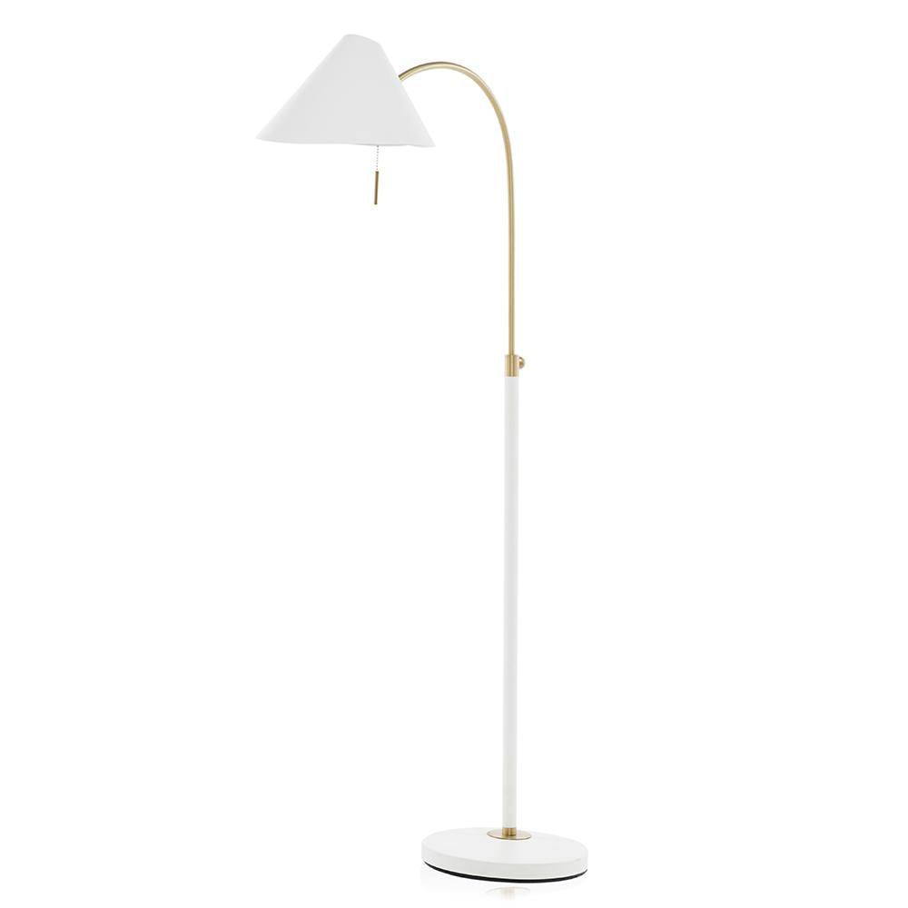 Mid Century Task Floor Lamp - White