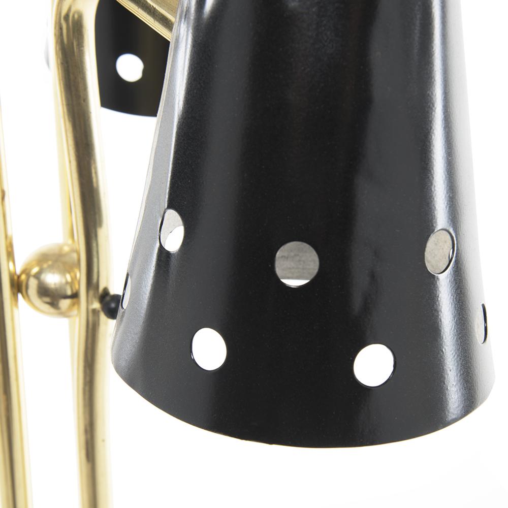 Gold & Black 3 Cone Floor Lamp
