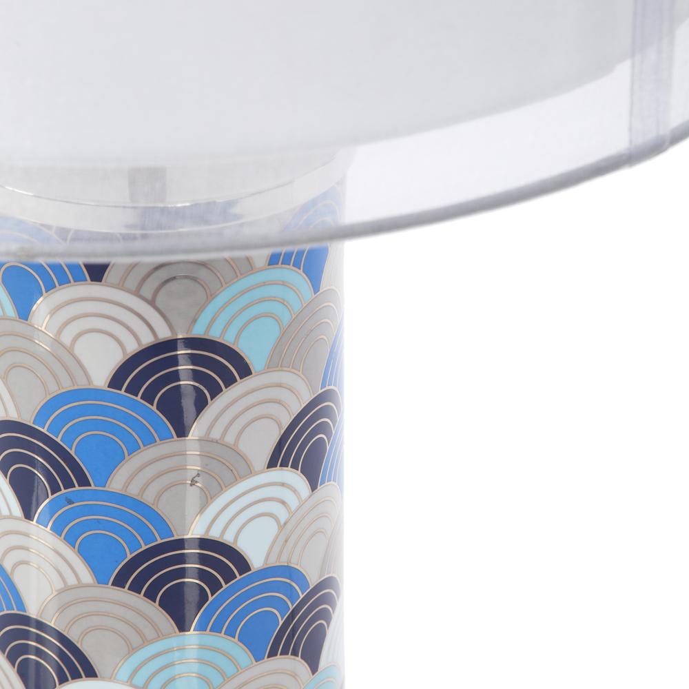 Blue & Silver Scale Contemporary Table Lamp