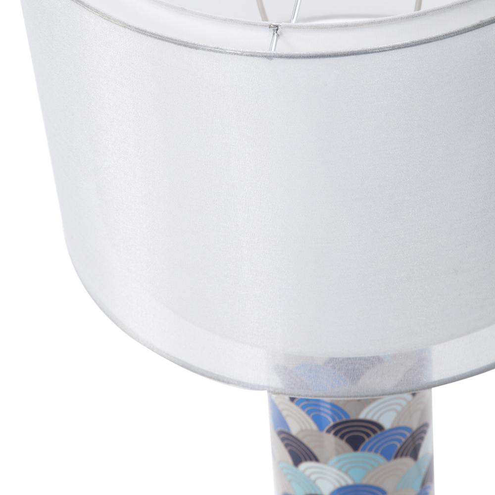 Blue & Silver Scale Contemporary Table Lamp