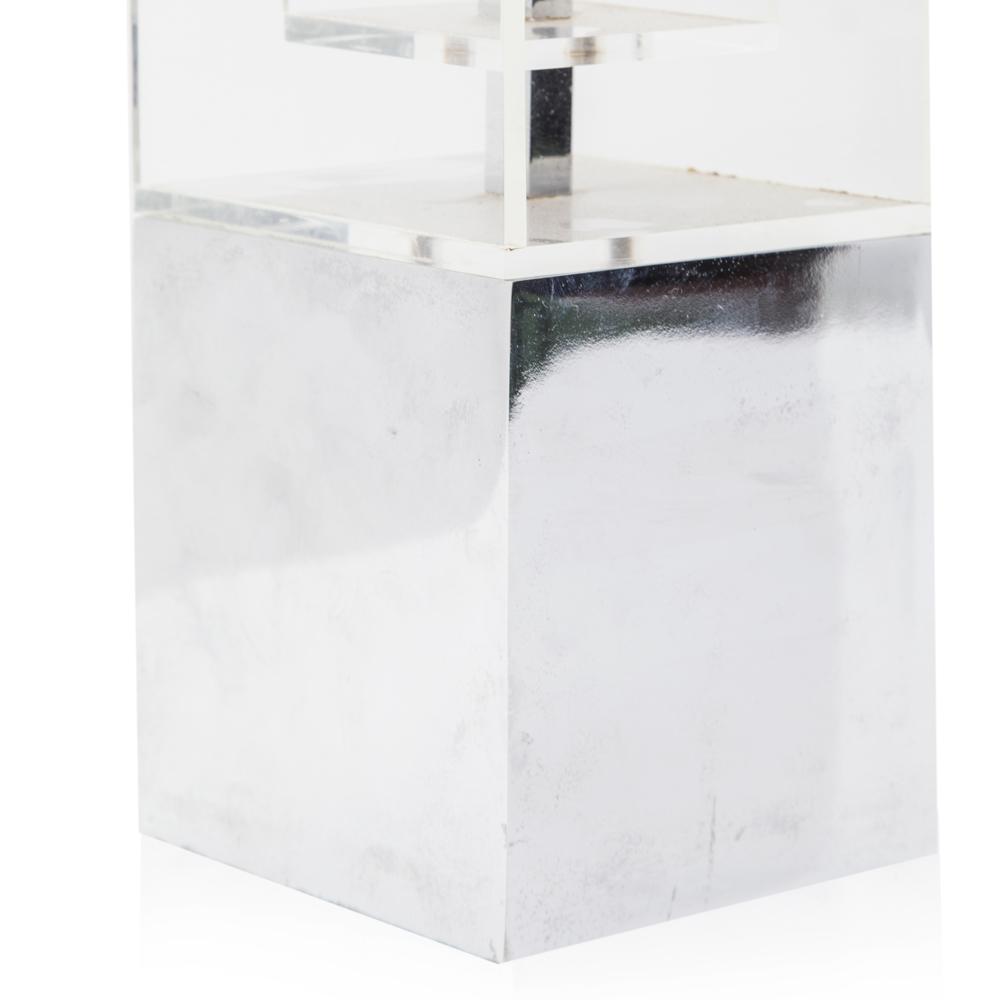 White Marble & Lucite Table Lamp