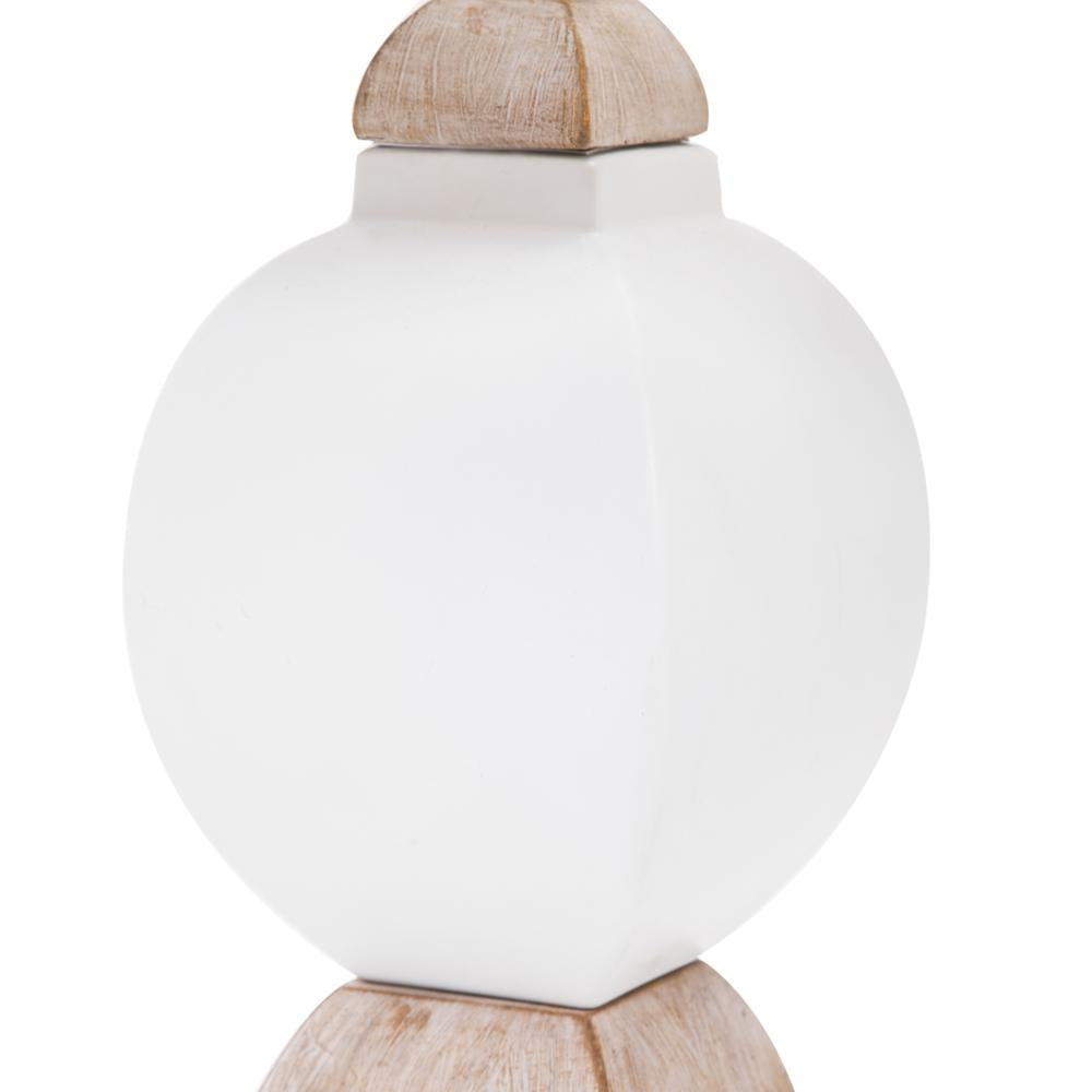 White Shabby Chic Rounded Table Lamp