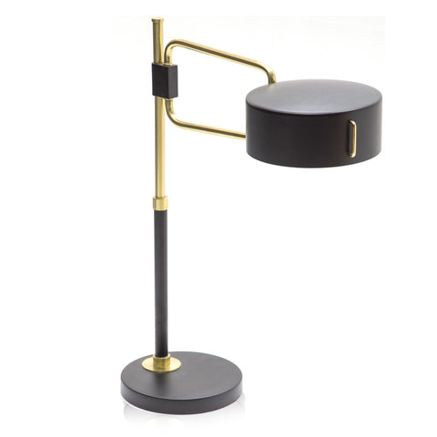 Black & Gold Short Cylinder Shade Table Lamp