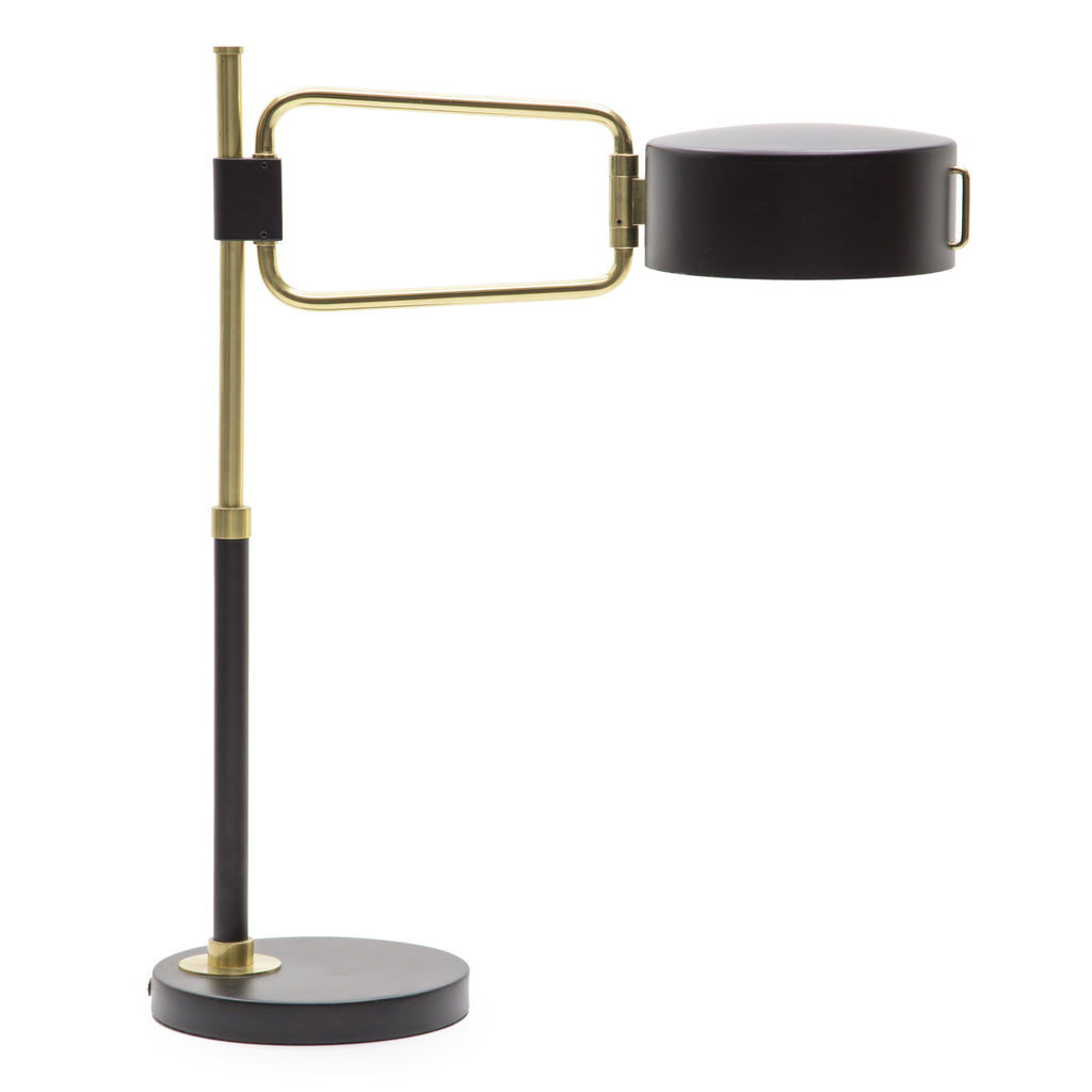 Black & Gold Short Cylinder Shade Table Lamp