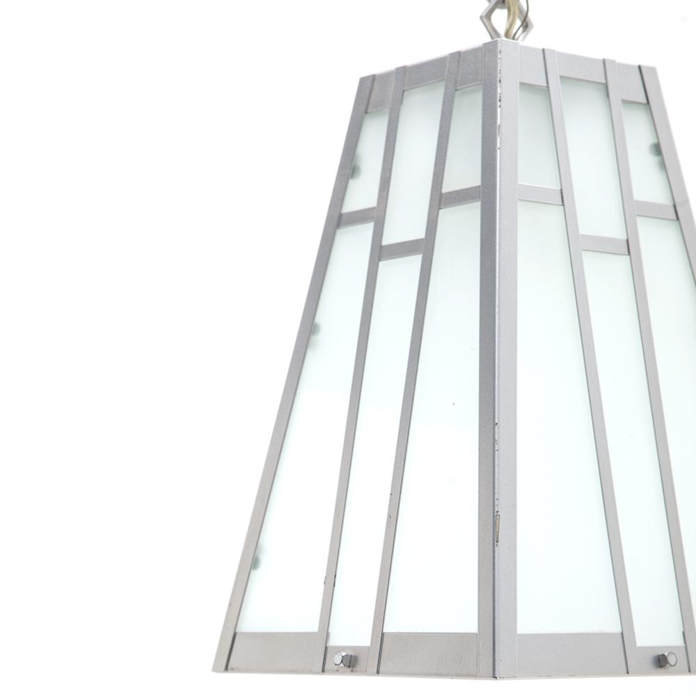 Silver + Glass Lantern Pendant Lamp