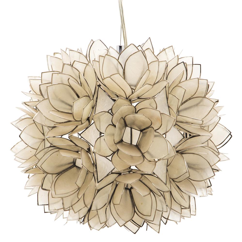 Tan Shell Petal Pendant Lamp