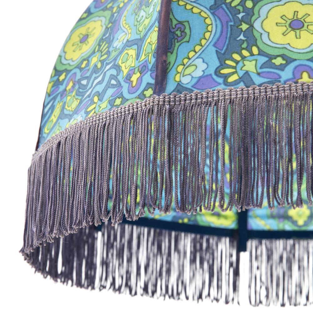 Blue & Green Bohemian Fabric Dome Hanging Pendant Lamp