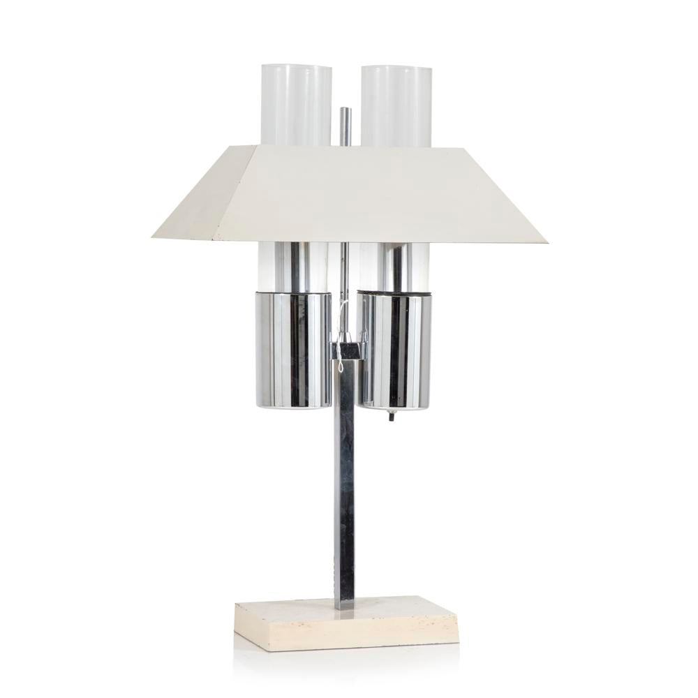 White Abstract Cylindrical Lamp