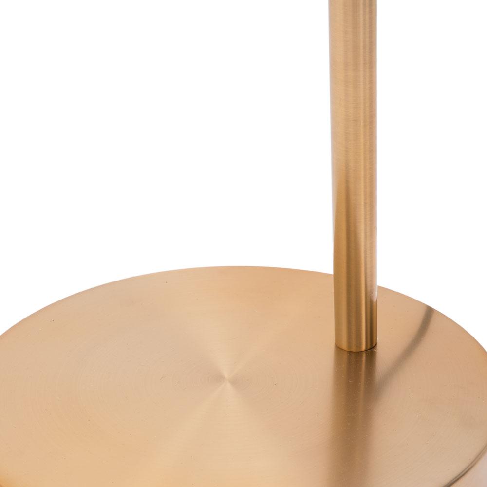 Gold Dexter Arc Lamp with White Shade