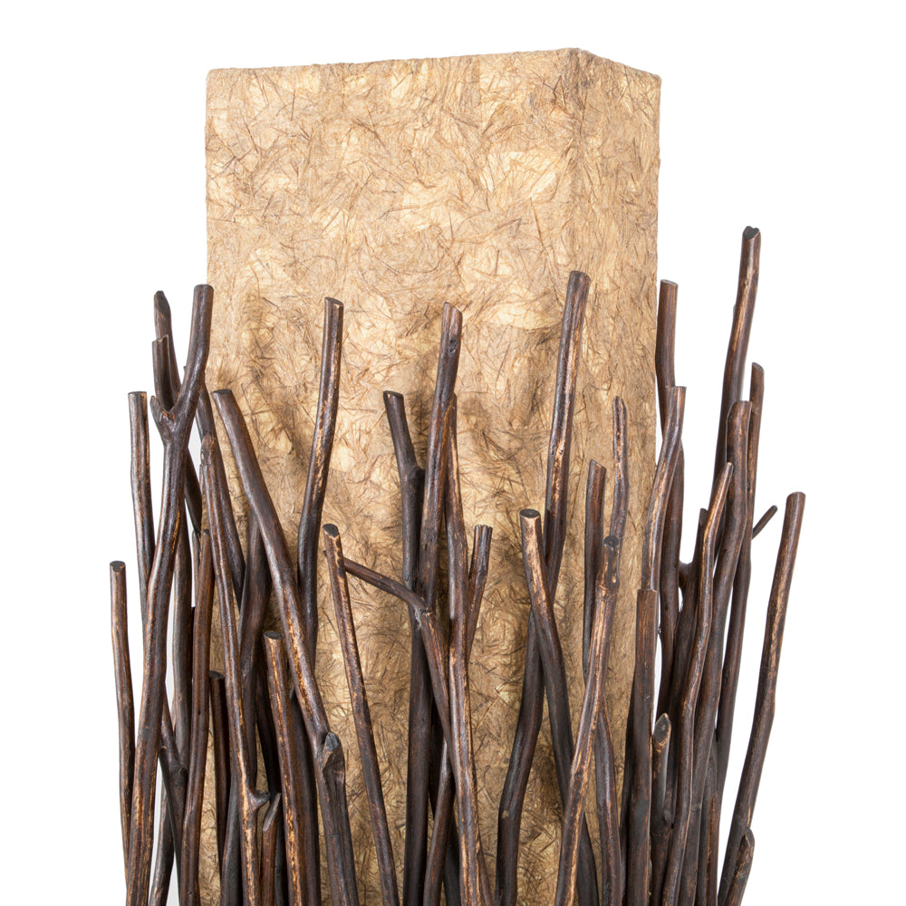 Brown Sticks Rectangle Floor Lamp