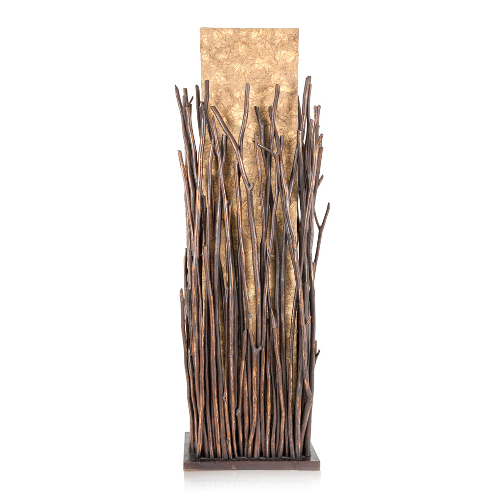 Brown Sticks Rectangle Floor Lamp