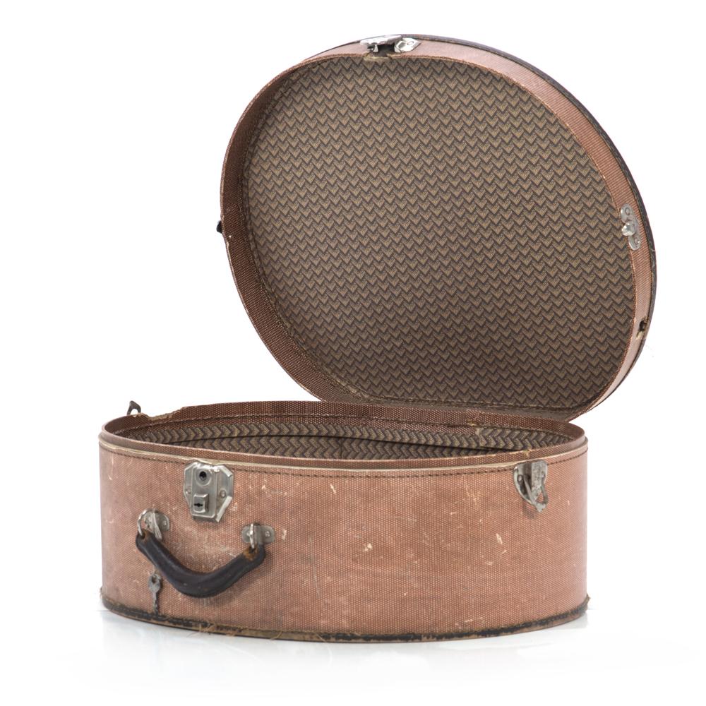 Rustic Pinstripe Round Suitcase