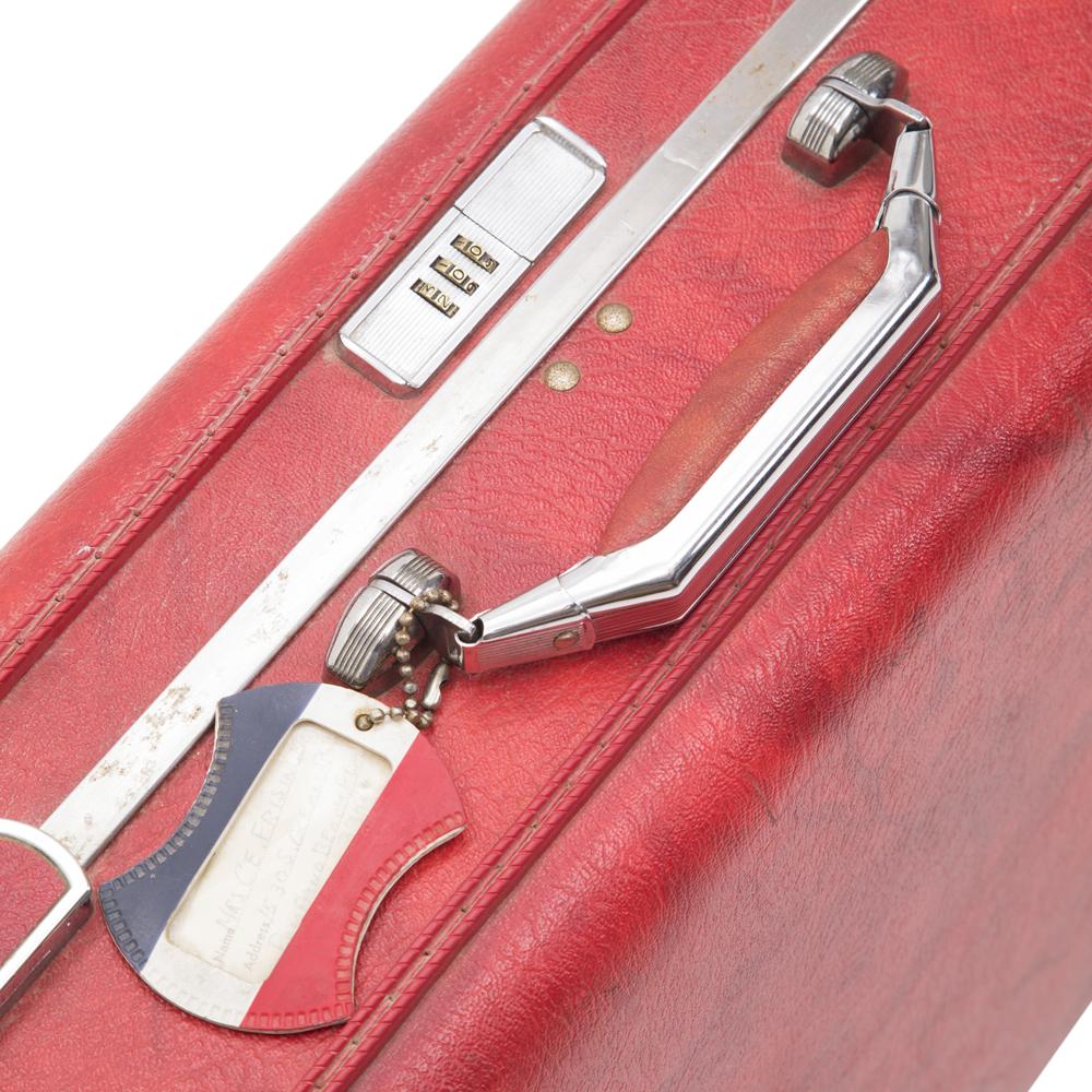 Red Marble Fiberglass Suitcase