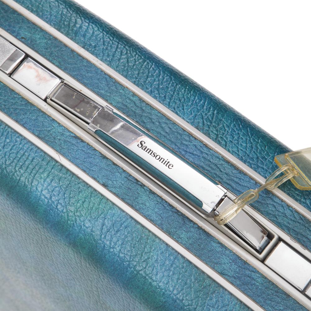 Blue Teal Fiberglass Suitcase