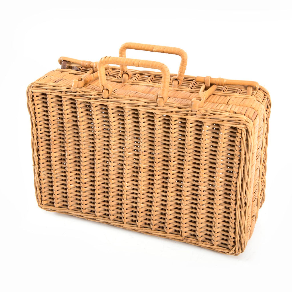Tan 4 Piece Wicker Luggage Set