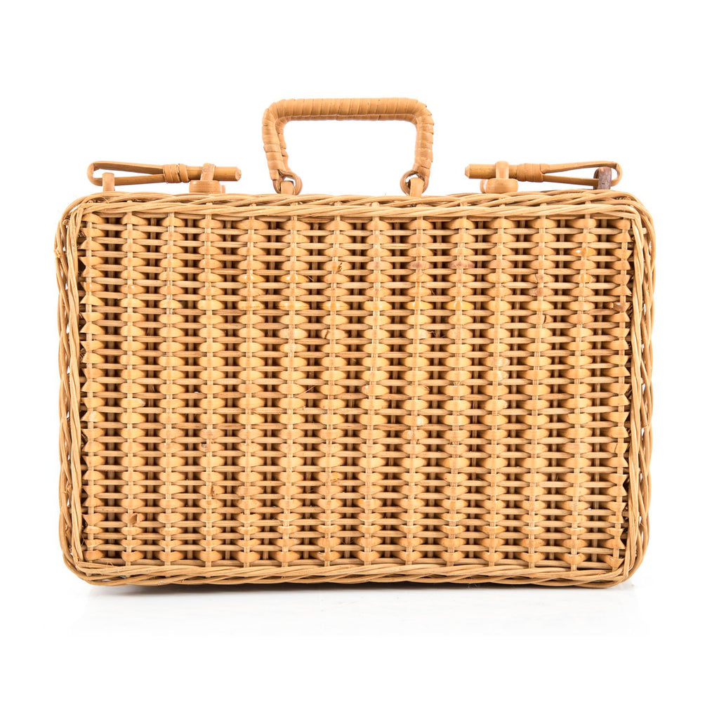 Tan 4 Piece Wicker Luggage Set
