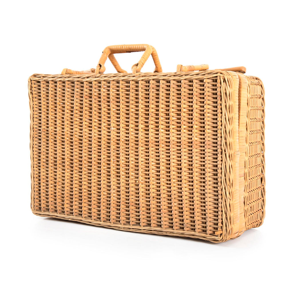 Tan 4 Piece Wicker Luggage Set
