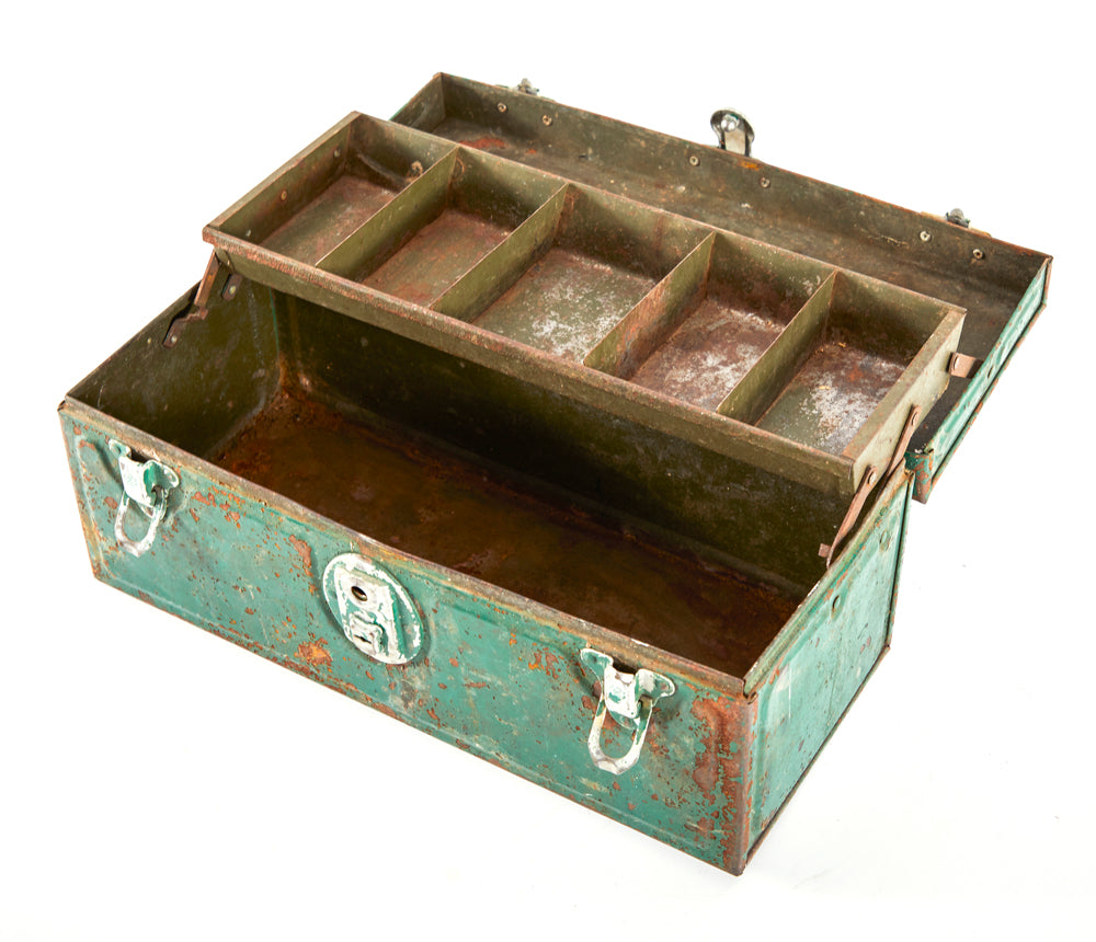 Rusted Green Metal Tool Box