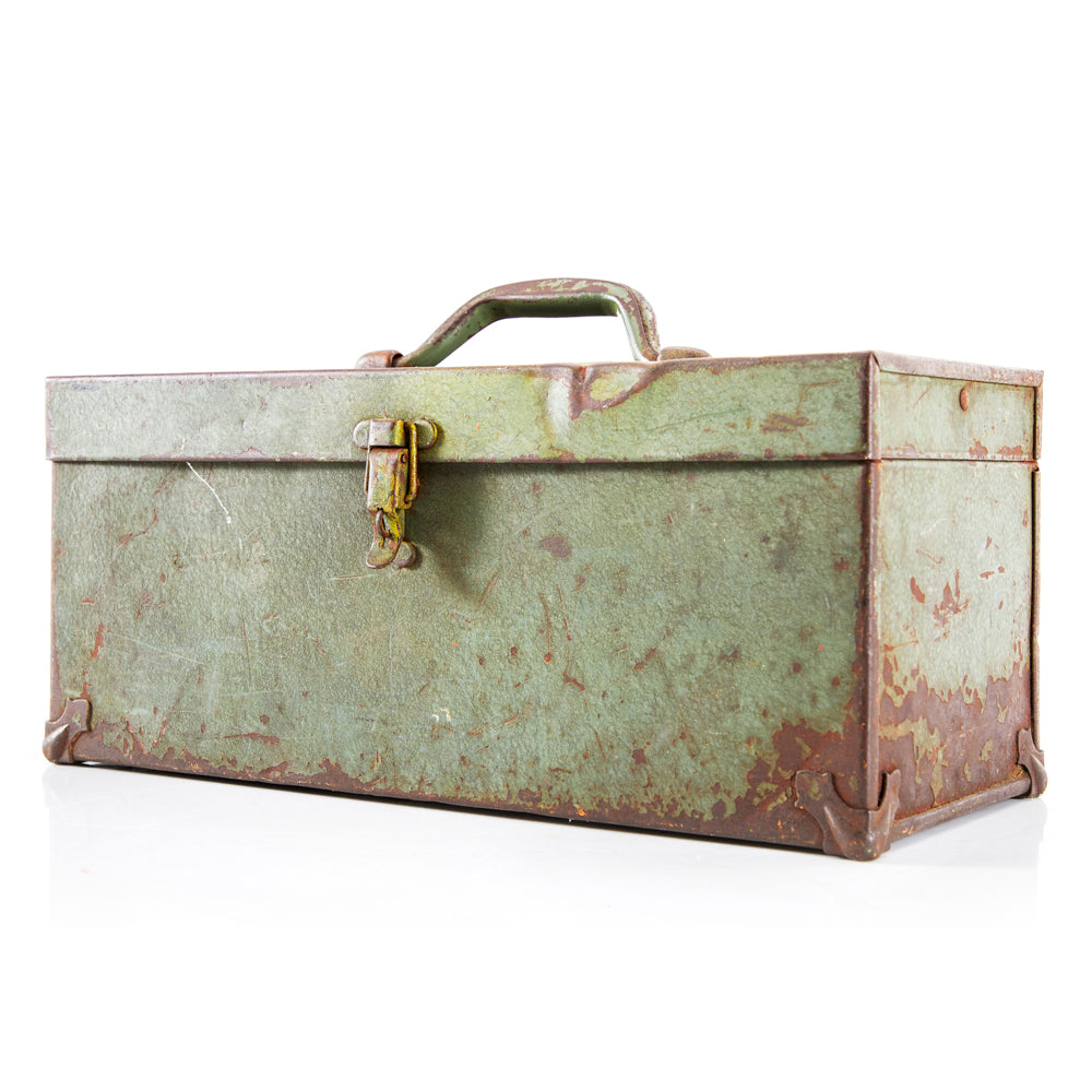 Rusted Green Metal Tool Box