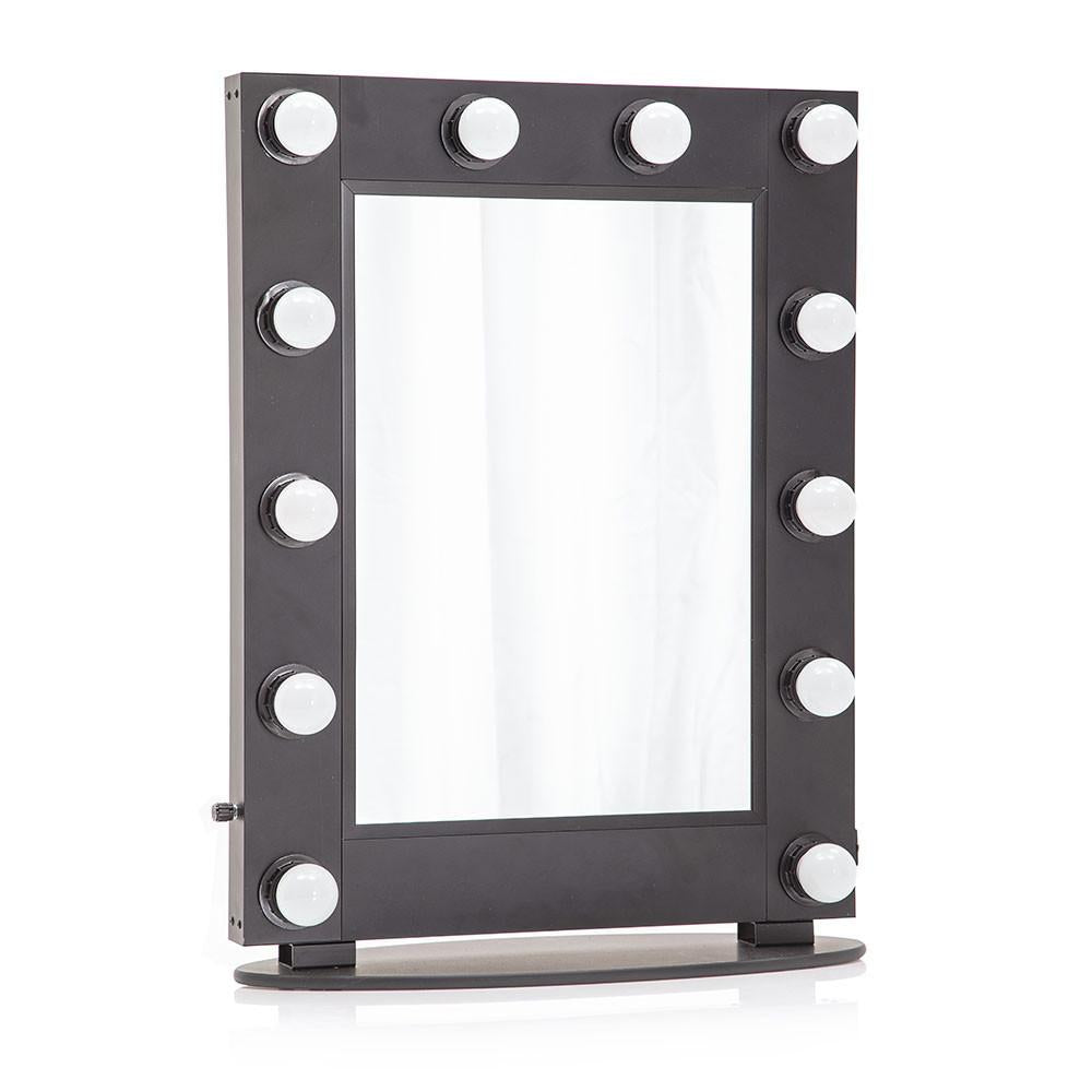Black Vanity Mirror w Small White Bulbs