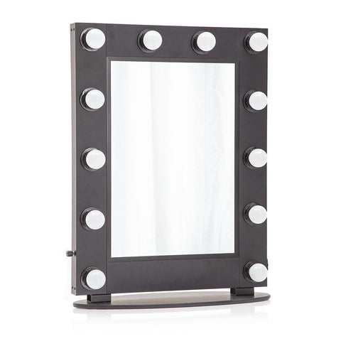 Black Vanity Mirror w Small White Bulbs
