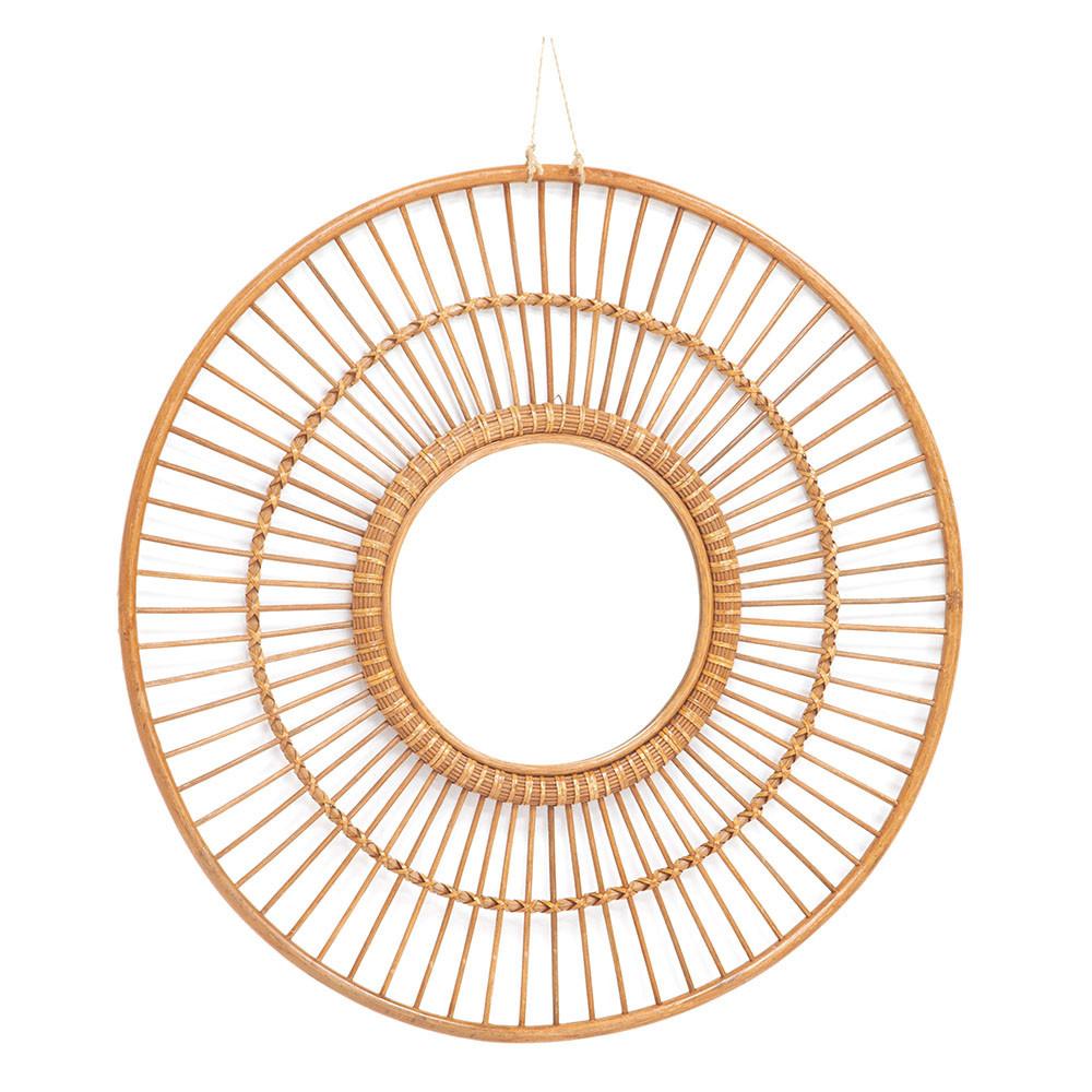 Wicker Circular Frame Wall Mirror